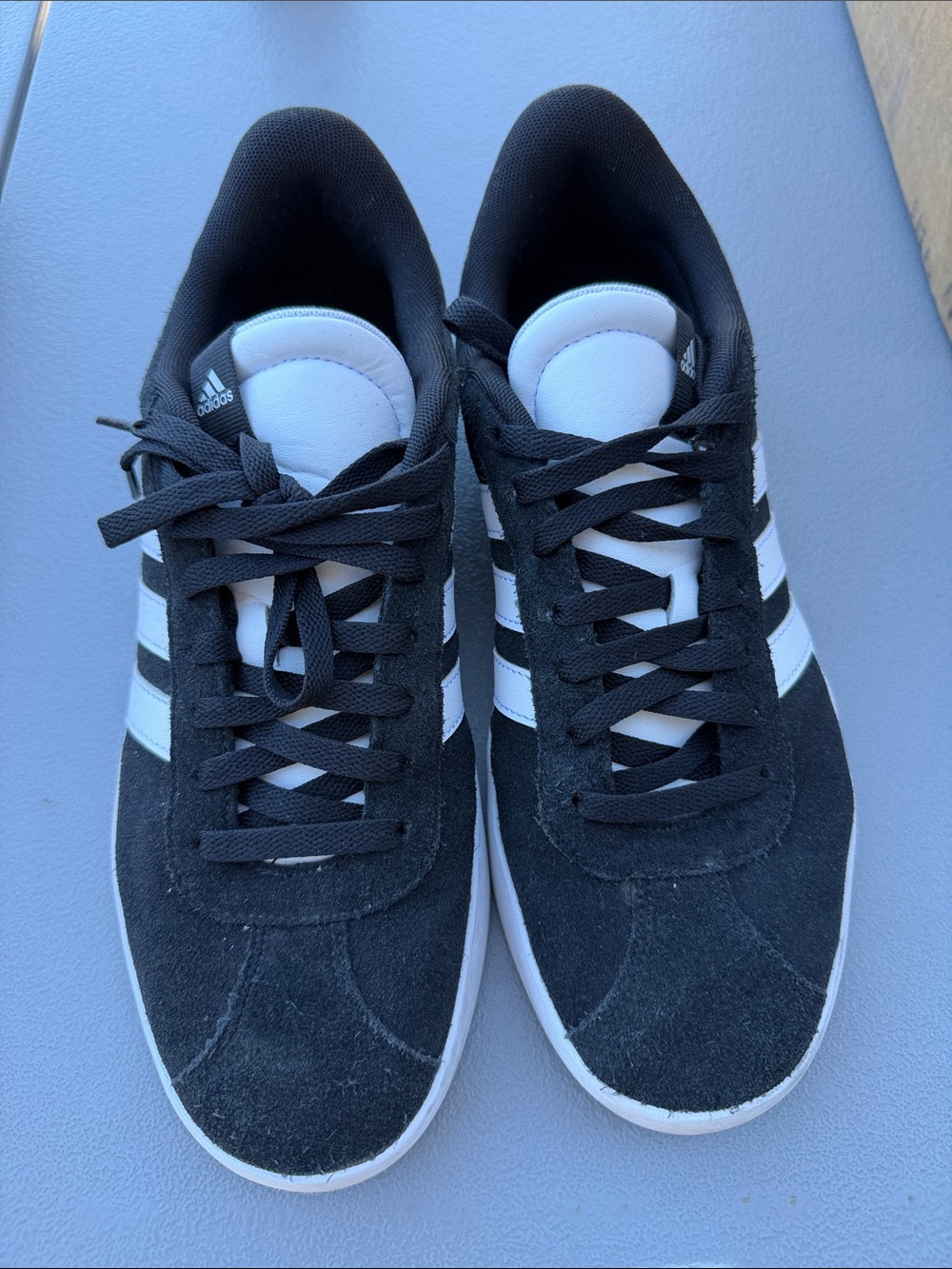 adidas Men’s Black & White Suede Court Sneakers